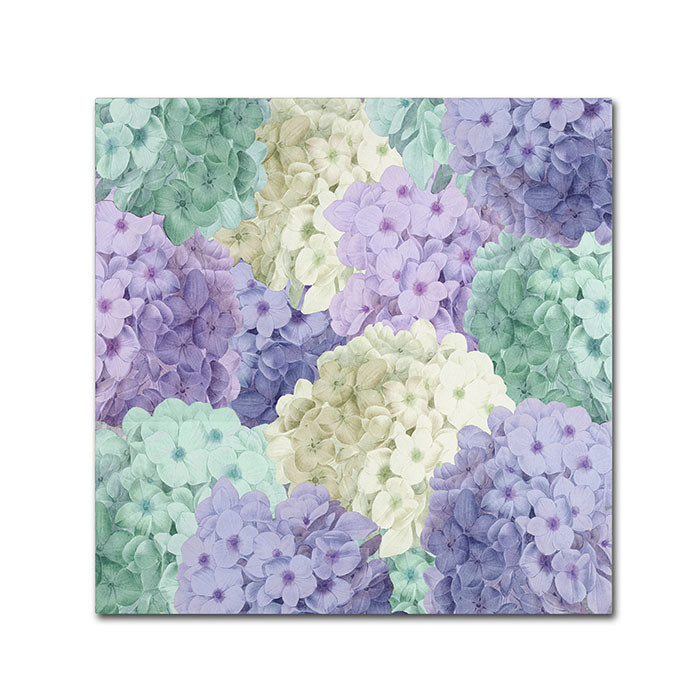 Color Bakery Hortensia Groundless Cool Tones Huge Canvas Art 35 x 35 Image 1