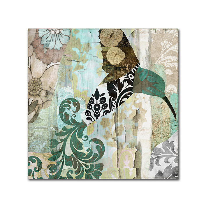 Color Bakery Hummingbird Batik I Huge Canvas Art 35 x 35 Image 1