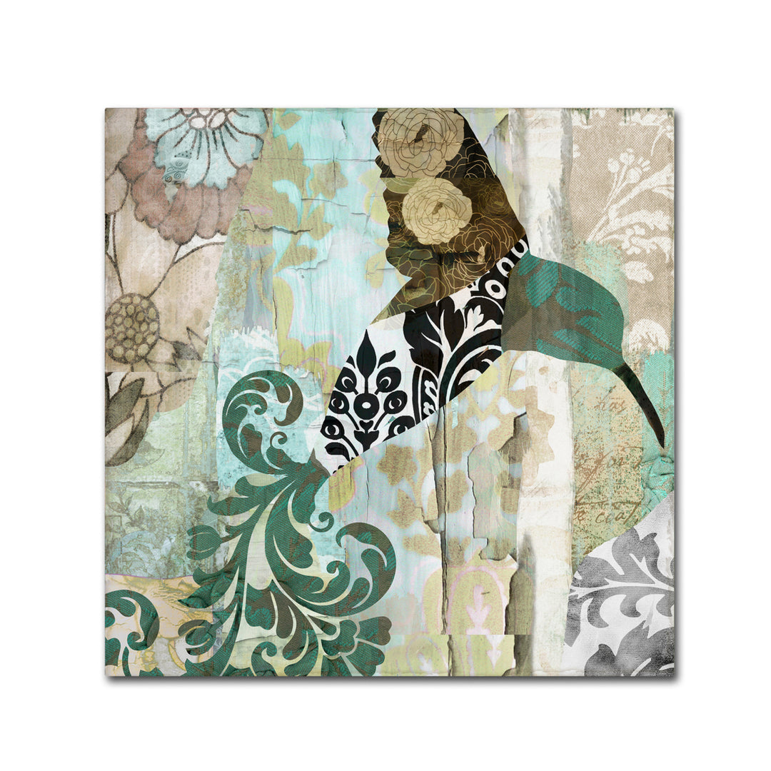 Color Bakery Hummingbird Batik I Huge Canvas Art 35 x 35 Image 2