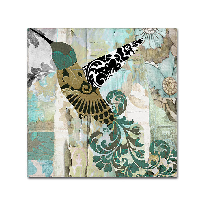 Color Bakery Hummingbird Batik II Huge Canvas Art 35 x 35 Image 1