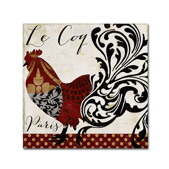 Color Bakery Roosters of Paris I Huge Canvas Art 35 x 35 Image 1