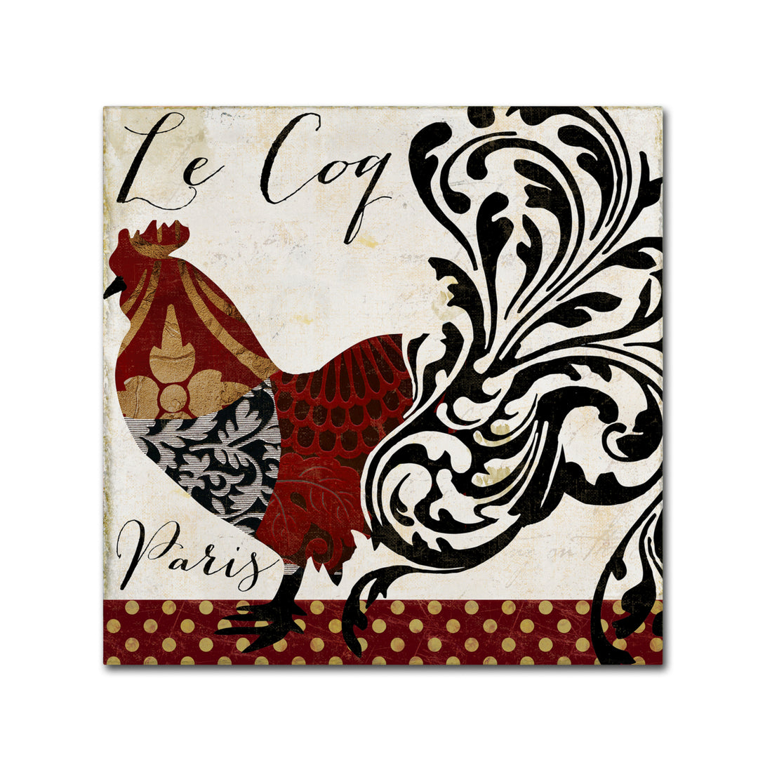Color Bakery Roosters of Paris I Huge Canvas Art 35 x 35 Image 2