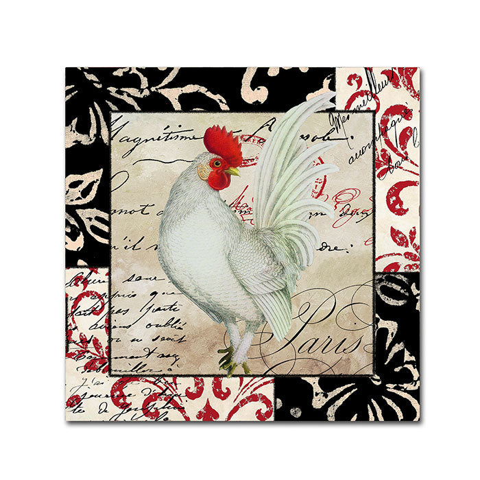 Color Bakery Europa White Rooster Huge Canvas Art 35 x 35 Image 1
