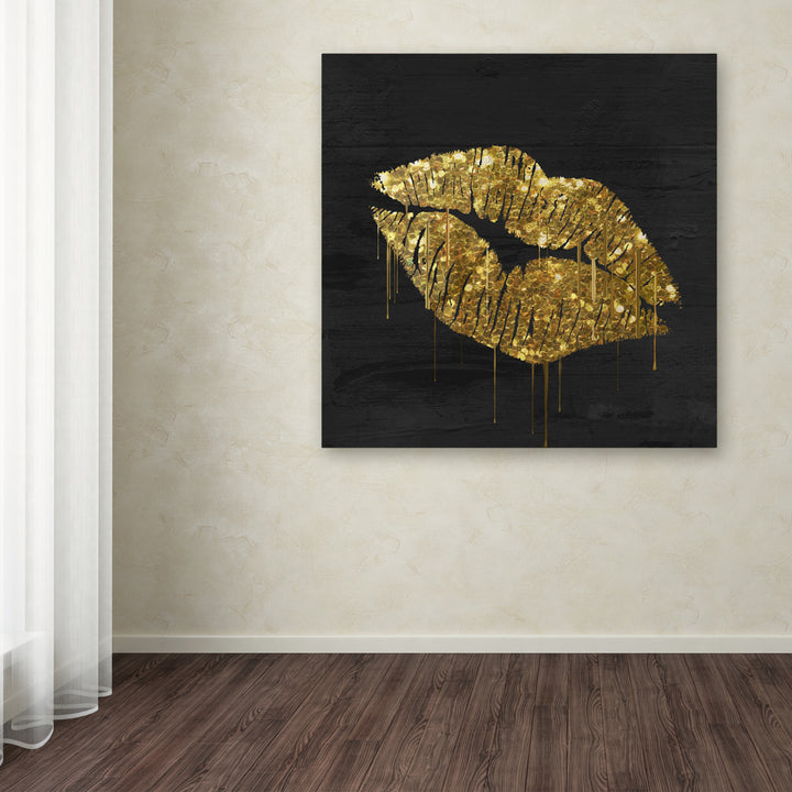 Color Bakery Golden Lips Huge Canvas Art 35 x 35 Image 4