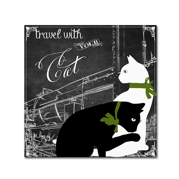 Color Bakery Travel With Your Cat Huge Canvas Art 35 x 35 Image 1