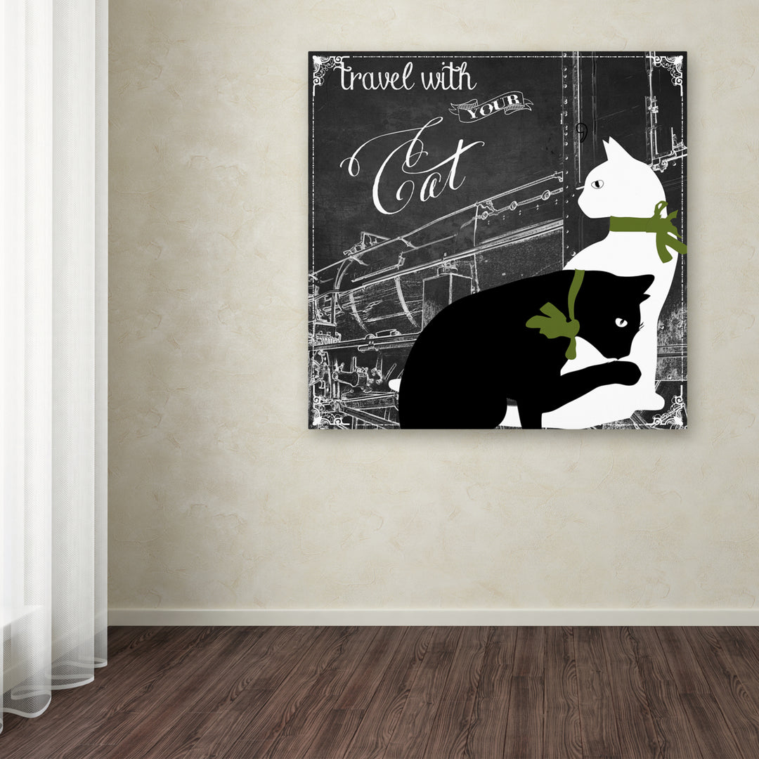 Color Bakery Travel With Your Cat Huge Canvas Art 35 x 35 Image 4