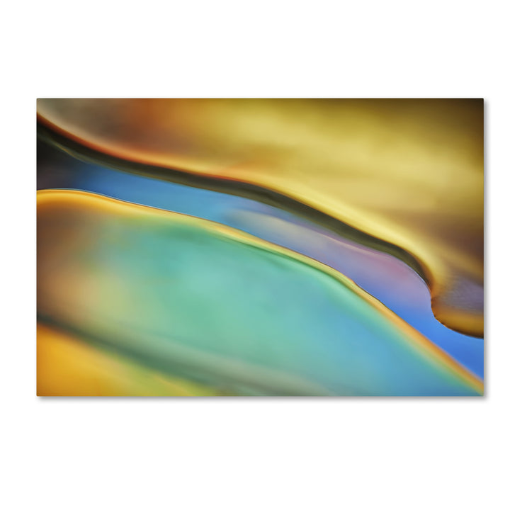 Cora Niele Yellow and Aqua Blue Flow Canvas Art 16 x 24 Image 1