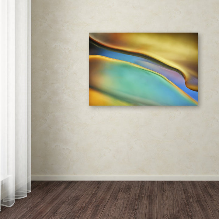 Cora Niele Yellow and Aqua Blue Flow Canvas Art 16 x 24 Image 3