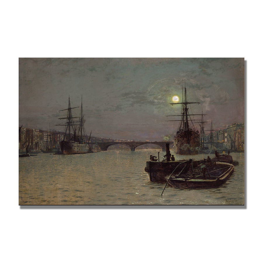 John Grimshaw London Bridge, Half Tide Canvas Art 16 x 24 Image 1