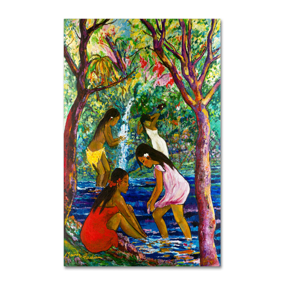Manor Shadian Four Girls In Maui Canvas Art 16 x 24 Image 1