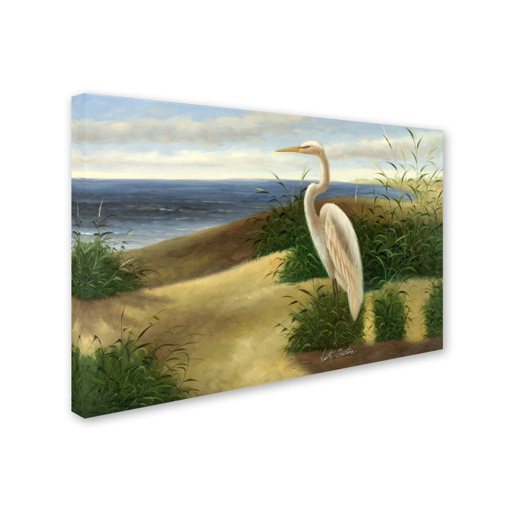 Victor Giton One Heron at the Beach Canvas Art 16 x 24 Image 2