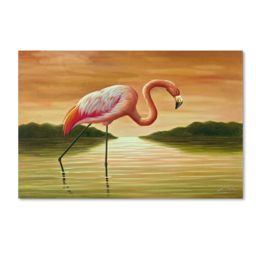 Victor Giton Pink Flamingo Canvas Art 16 x 24 Image 1