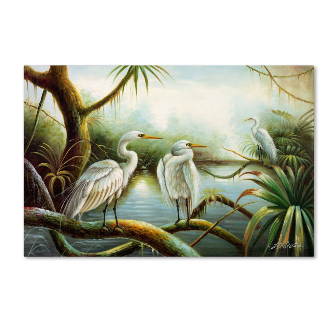 Victor Giton Three Herons Canvas Art 16 x 24 Image 1