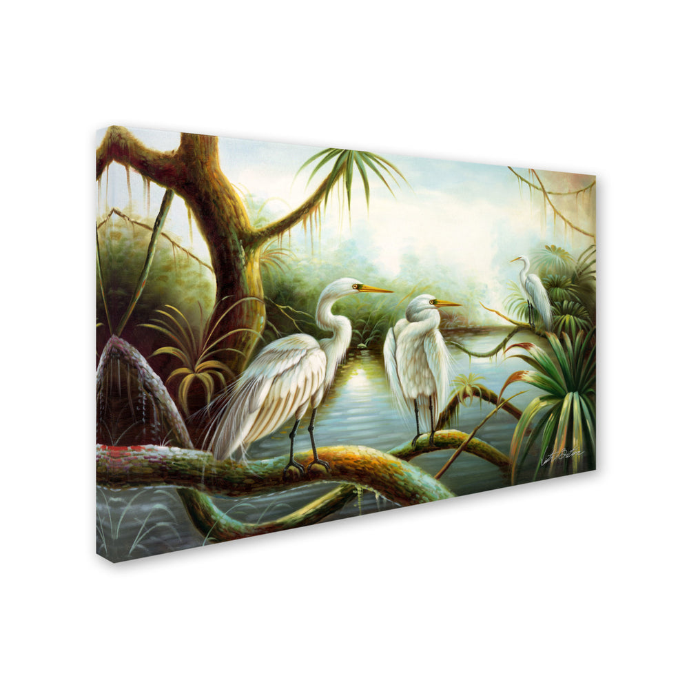 Victor Giton Three Herons Canvas Art 16 x 24 Image 2