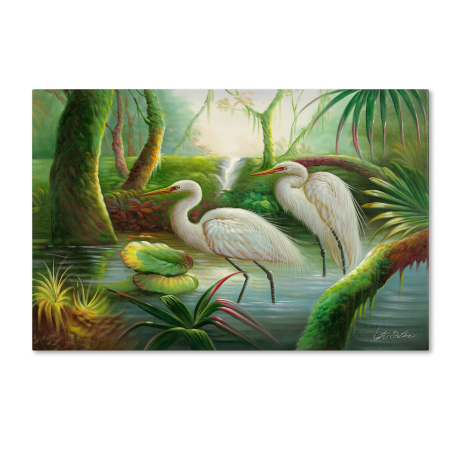 Victor Giton Two Herons Canvas Art 16 x 24 Image 1