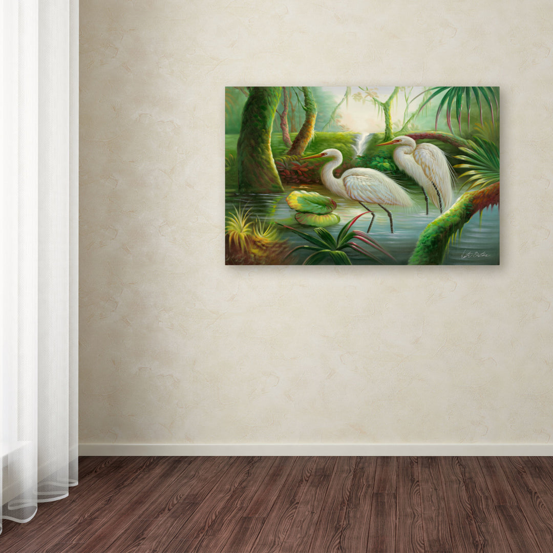 Victor Giton Two Herons Canvas Art 16 x 24 Image 3