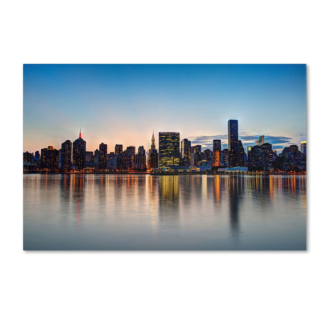 David Ayash Midtown NYC Over the East River-I Canvas Art 16 x 24 Image 1