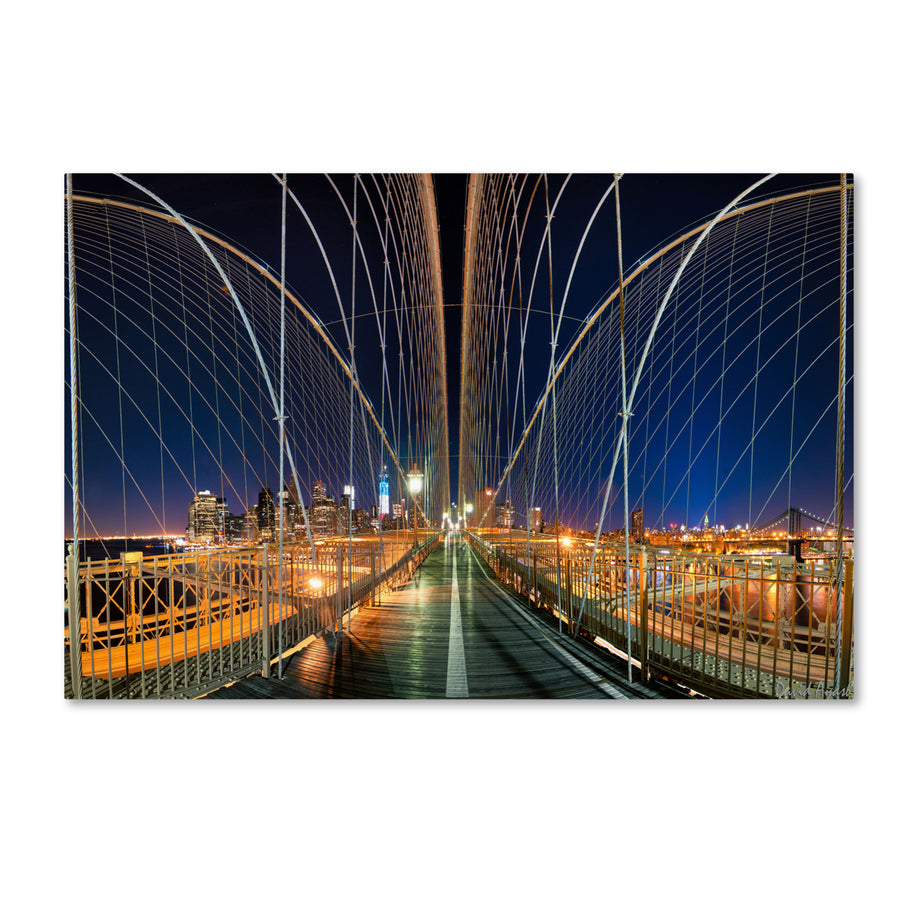 David Ayash Brooklyn Bridge Panorama Canvas Art 16 x 24 Image 1