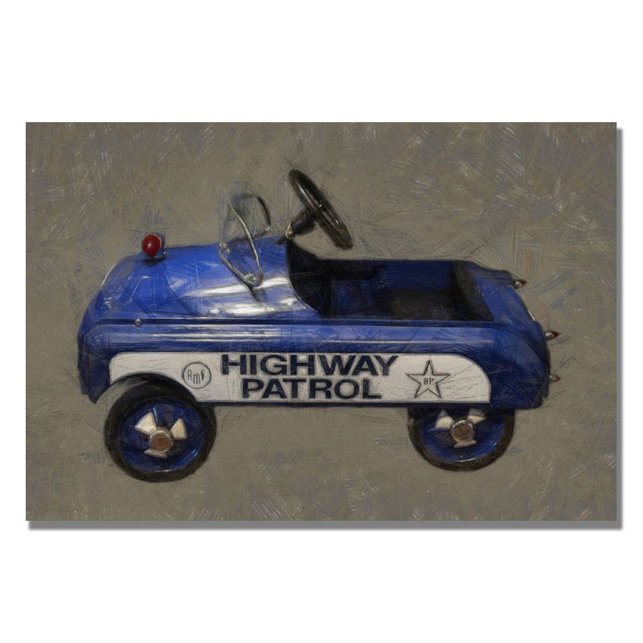 Michelle Calkins Highway Patrol Pedal Car Canvas Art 16 x 24 Image 1