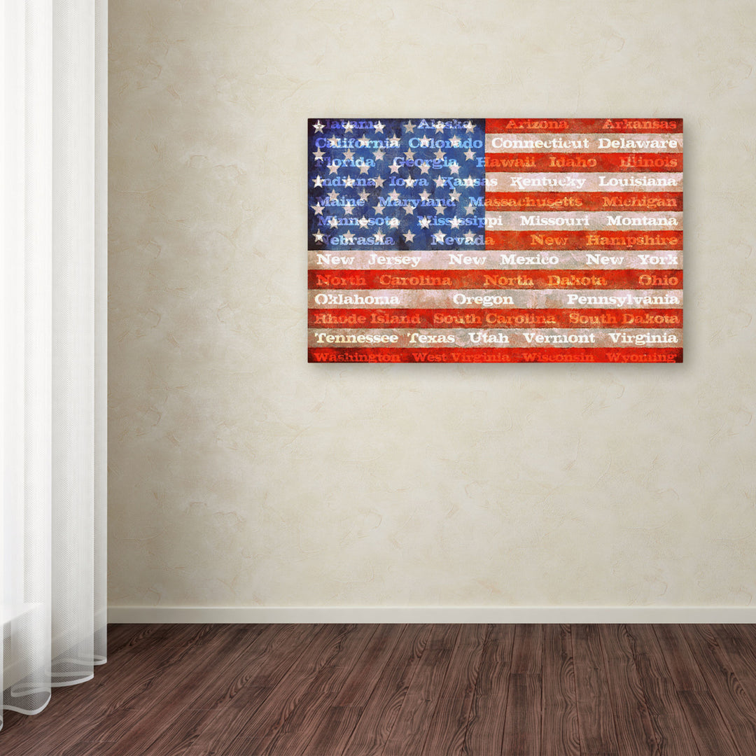 Michelle Calkins American States with Flags Canvas Art 16 x 24 Image 3