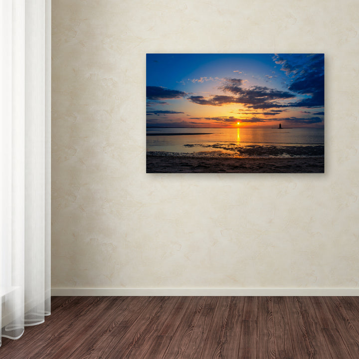 PIPA Fine Art Sunset Breakwater Lighthouse Canvas Art 16 x 24 Image 3