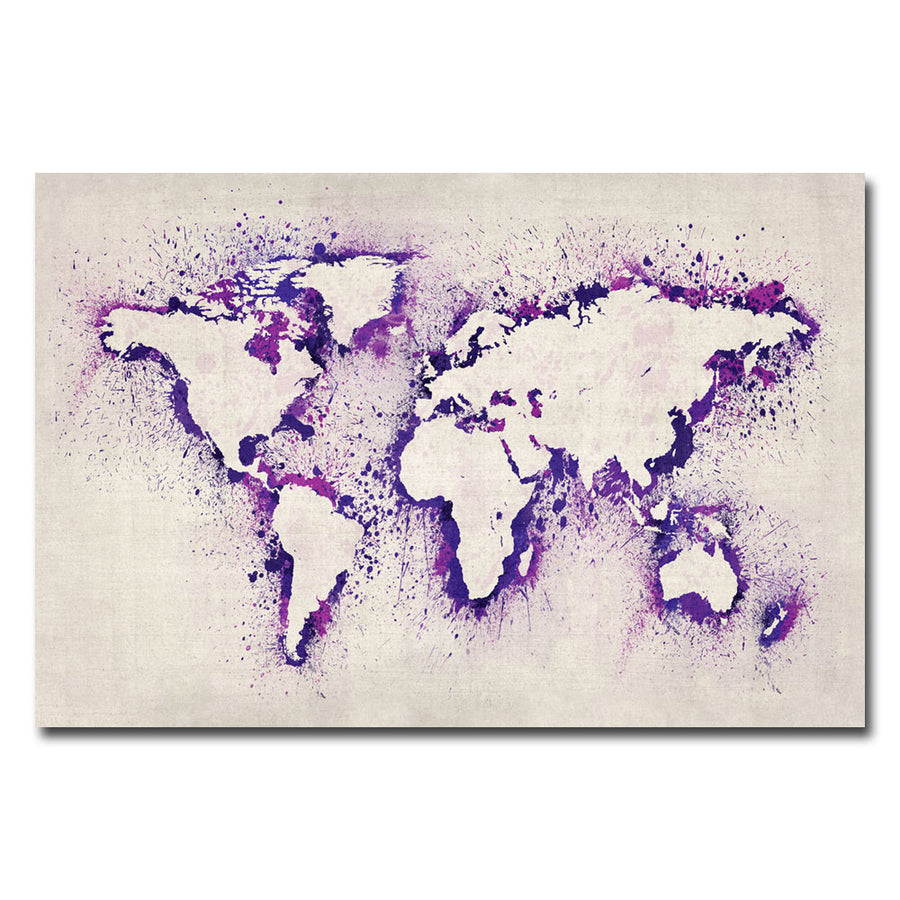 Michael Tompsett Paint Outline World Map II Canvas Art 16 x 24 Image 1