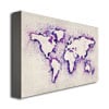 Michael Tompsett Paint Outline World Map II Canvas Art 16 x 24 Image 2