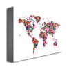 Michael Tompsett Butterflies World Map II Canvas Art 16 x 24 Image 2