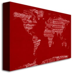 Michael Tompsett Sheet Music World Map Canvas Art 16 x 24 Image 3