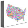 Michael Tompsett US Cities Text Map IV Canvas Art 16 x 24 Image 2