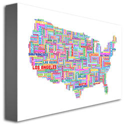 Michael Tompsett US Cities Text Map IV Canvas Art 16 x 24 Image 3