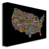 Michael Tompsett US Cities Text Map II Canvas Art 16 x 24 Image 2