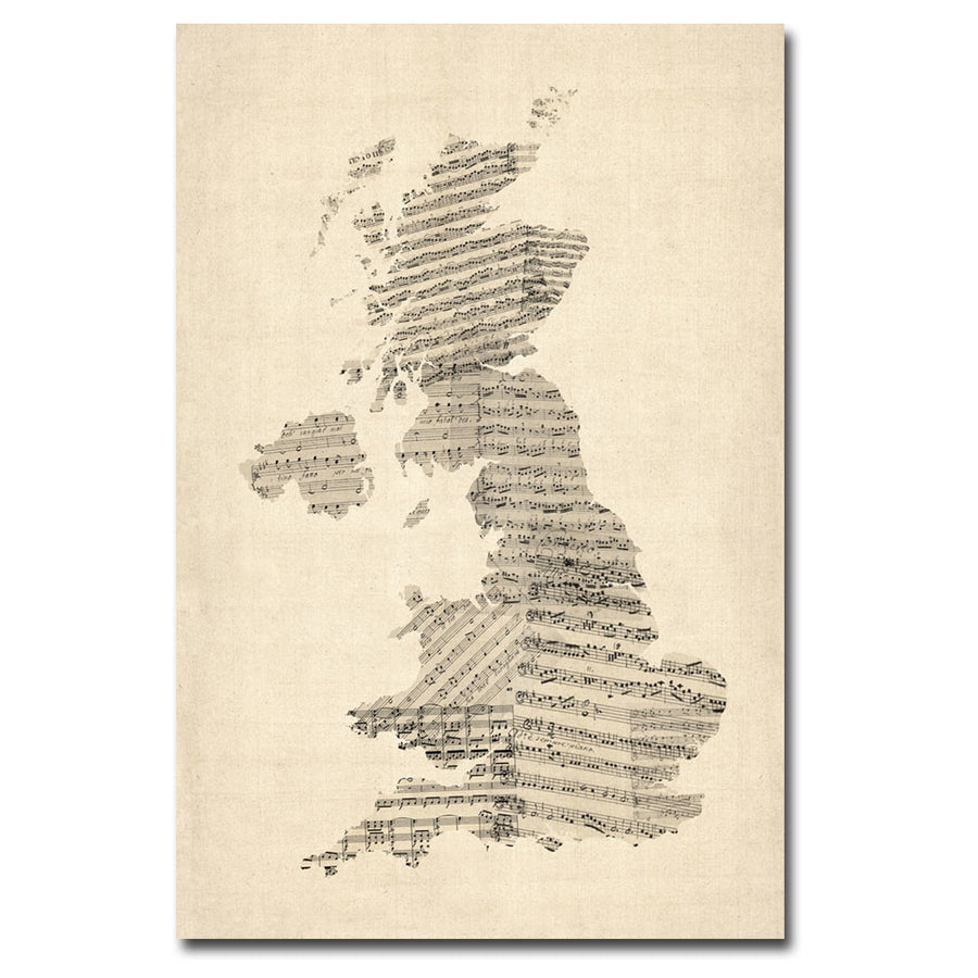 Michael Tompsett UK Music Map Canvas Art 16 x 24 Image 1