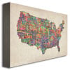 Michael Tompsett US Cities Text Map VI Canvas Art 16 x 24 Image 2