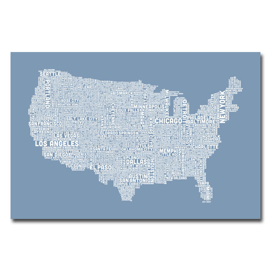 Michael Tompsett US City Map XII Canvas Art 16 x 24 Image 1