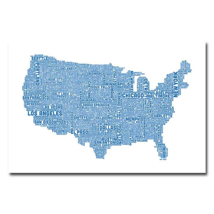 Michael Tompsett US City Map XVI Canvas Art 16 x 24 Image 1