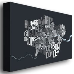 Michael Tompsett London Borough Text Map Canvas Art 16 x 24 Image 3