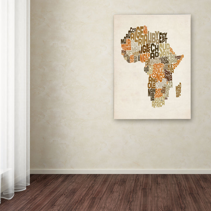 Michael Tompsett Africa Text Map Canvas Art 16 x 24 Image 3