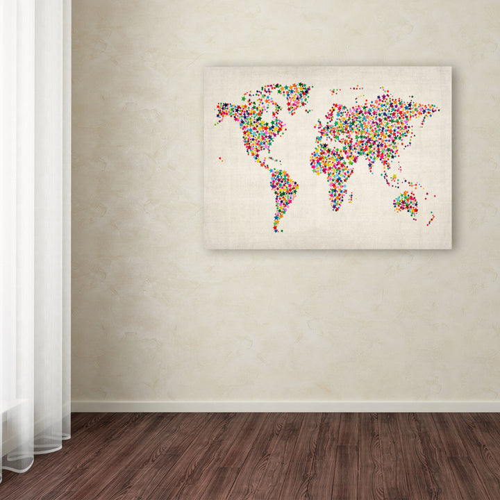 Michael Tompsett Stars World Map 2 Canvas Art 16 x 24 Image 3