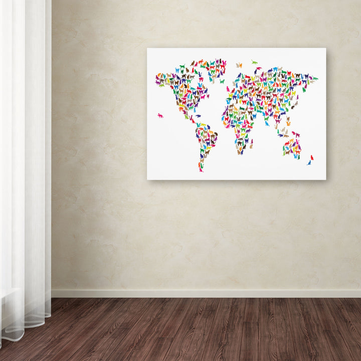 Michael Tompsett Cats World Map Canvas Art 16 x 24 Image 3
