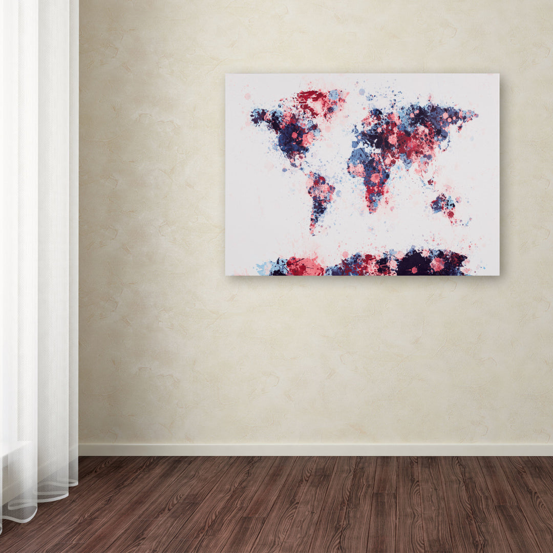 Michael Tompsett Paint Splashes World Map 3 Canvas Art 16 x 24 Image 3