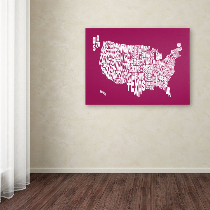Michael Tompsett RASPBERRY-USA States Text Map Canvas Art 16 x 24 Image 3