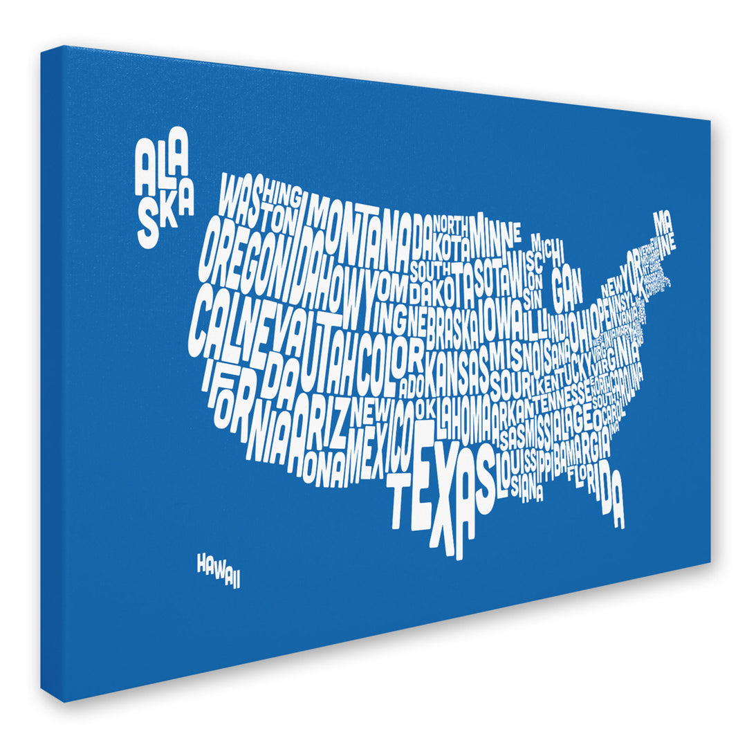 Michael Tompsett SUMMER-USA States Text Map Canvas Art 16 x 24 Image 2