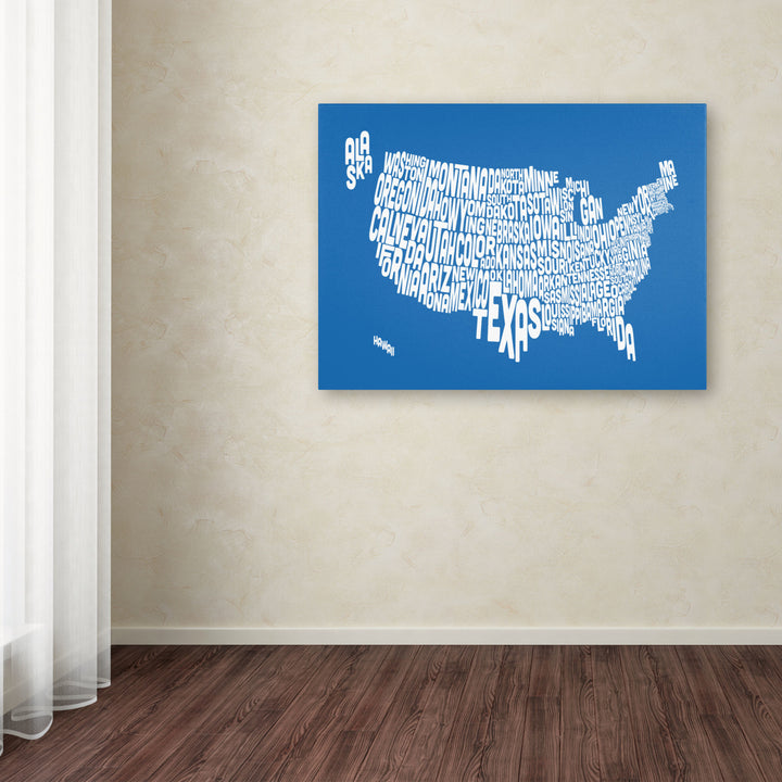 Michael Tompsett SUMMER-USA States Text Map Canvas Art 16 x 24 Image 3