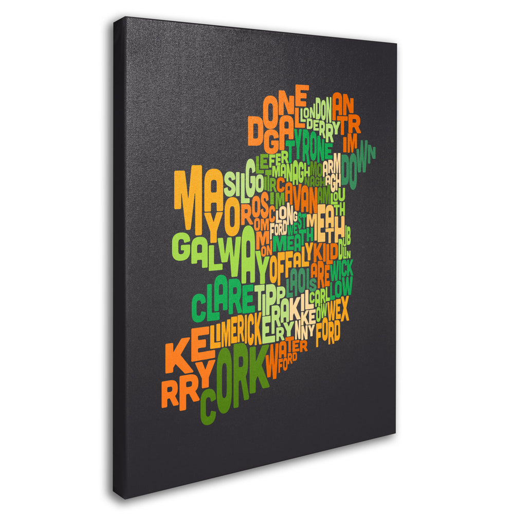 Michael Tompsett Ireland Text Map 6 Canvas Art 16 x 24 Image 2