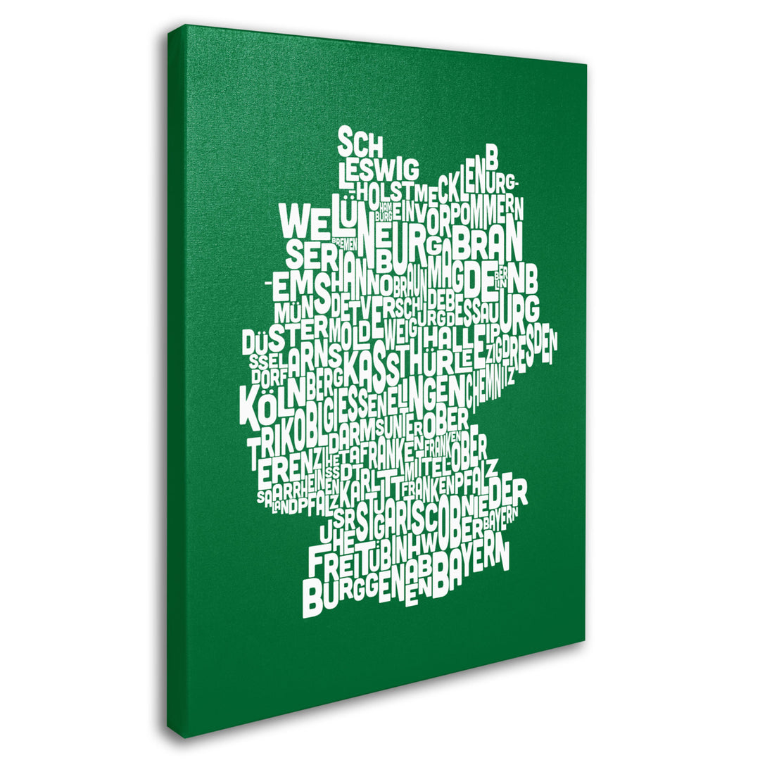 Michael Tompsett FOREST-Germany Regions Map Canvas Art 16 x 24 Image 2