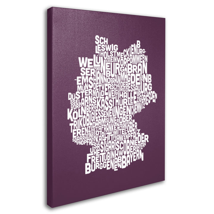 Michael Tompsett MULBERRY-Germany Regions Map Canvas Art 16 x 24 Image 2