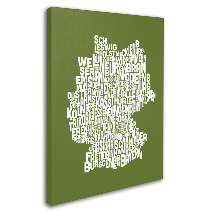 Michael Tompsett OLIVE-Germany Regions Map Canvas Art 16 x 24 Image 2