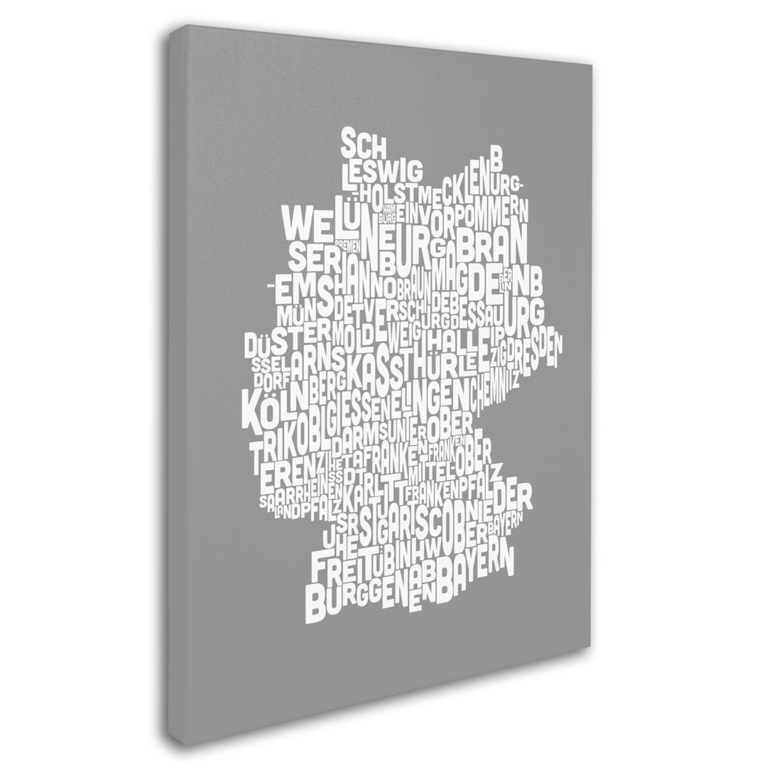 Michael Tompsett NEUTRAL-Germany Regions Map Canvas Art 16 x 24 Image 2