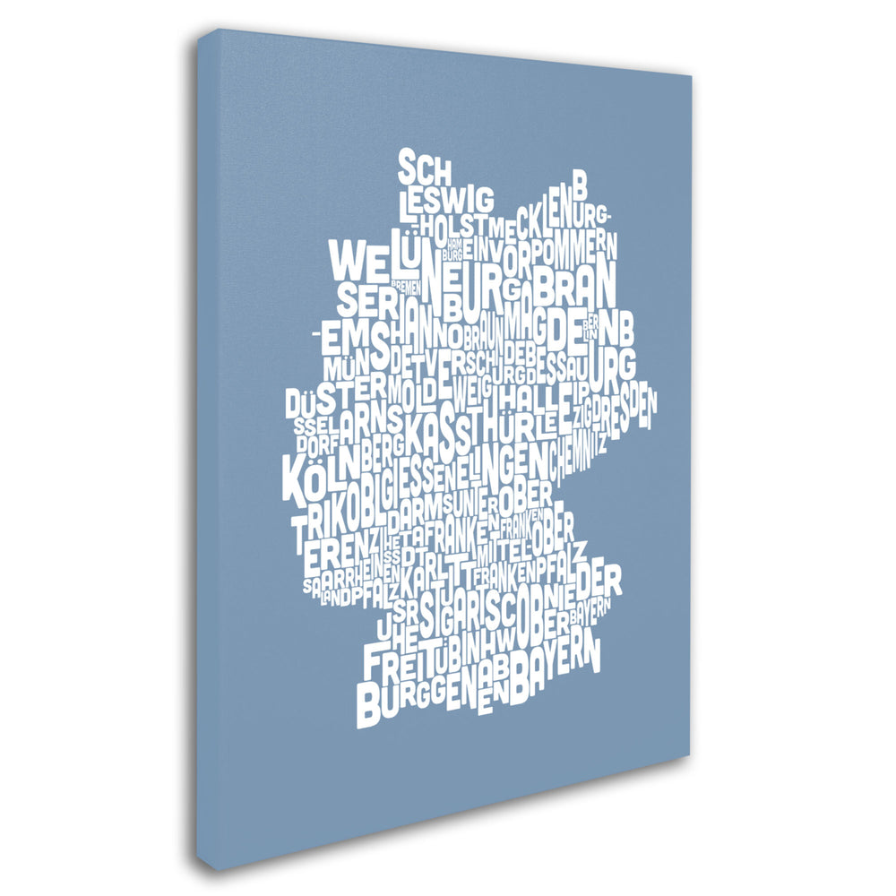 Michael Tompsett STEEL-Germany Regions Map Canvas Art 16 x 24 Image 2
